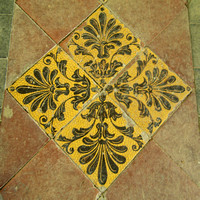 The Normans were here. Chancel floor motif, a sort of fleur-de-lis design